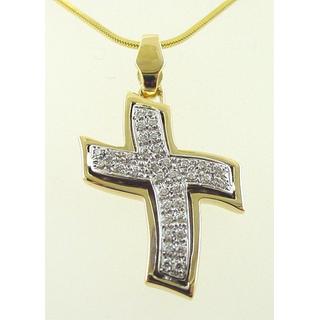 Gold 14k cross with Zircon  ΣΤ 000213 Weight:7.15gr