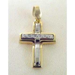 Gold 14k cross with Zircon  ΣΤ 000214 Weight:6.18gr