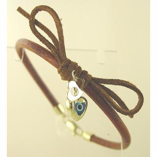 Gold 14k bracelet with string ΒΡ 000678  Weight:3.55gr