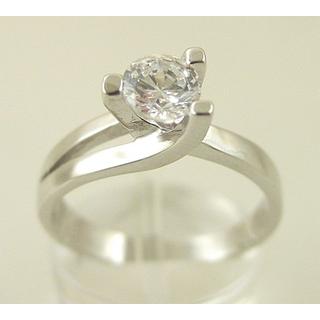 Gold 14k ring Solitaire with Zircon ΔΑ 001468  Weight:4.24gr