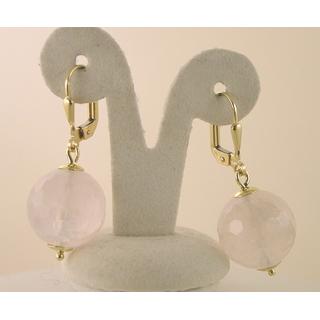 Gold 14k earrings with semi precious stones ΣΚ 000156  Weight:1.8gr