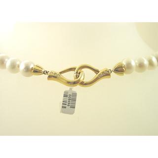 Gold 14k necklace with Pearls ΚΟ 000432  Weight:7gr