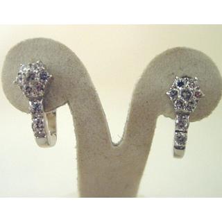 Gold 14k earrings with Zircon ΣΚ 000792  Weight:3.14gr