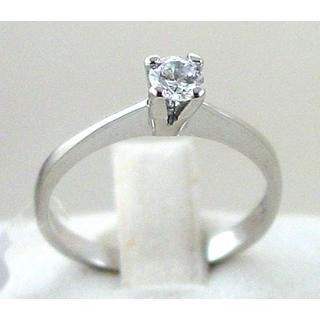 Gold 14k ring Solitaire with Zircon ΔΑ 001480  Weight:1.88gr