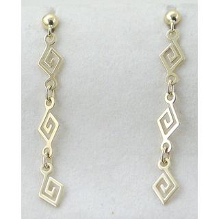 Gold 14k earrings Greek key ΣΚ 000793  Weight:1.71gr