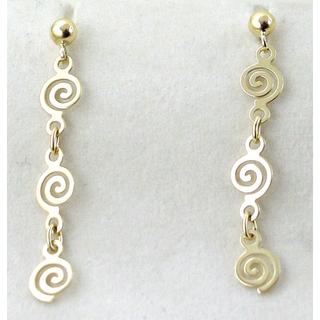 Gold 14k earrings Spiral ΣΚ 000794  Weight:1.93gr
