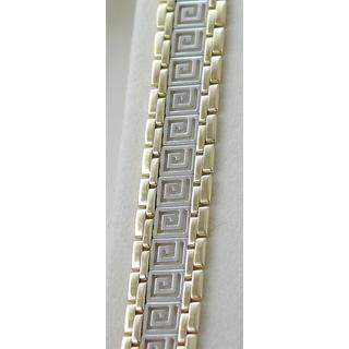 Gold 14k bracelet Greek key ΒΡ 000693  Weight:14.12gr