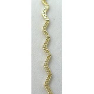 Gold 14k bracelet Greek key ΒΡ 000696  Weight:3.76gr