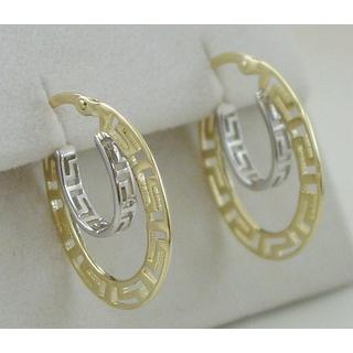 Gold 14k earrings Greek key ΣΚ 000796  Weight:3.3gr