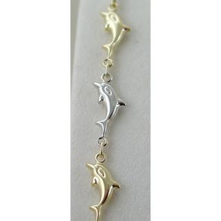 Gold 14k bracelet Dolphin ΒΡ 000700  Weight:4.43gr