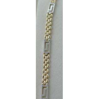 Gold 14k bracelet Greek key ΒΡ 000701  Weight:4.38gr