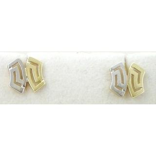 Gold 14k earrings Greek key ΣΚ 000798  Weight:0.84gr