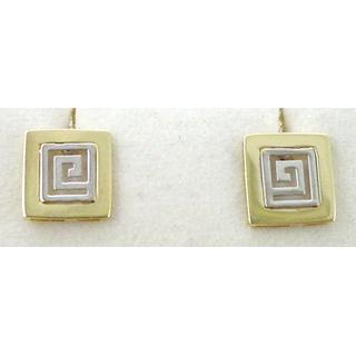 Gold 14k earrings Greek key ΣΚ 000799  Weight:1.2gr