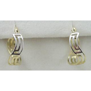 Gold 14k earrings Greek key ΣΚ 000804  Weight:1.69gr