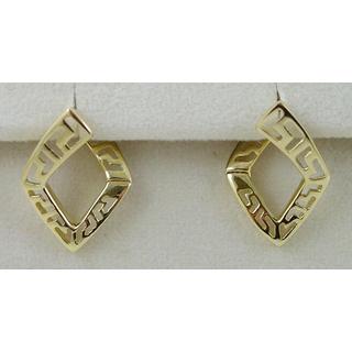 Gold 14k earrings Greek key ΣΚ 000805  Weight:2.02gr