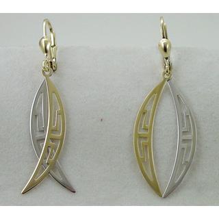 Gold 14k earrings Greek key ΣΚ 000807  Weight:2.23gr