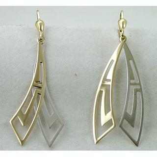 Gold 14k earrings Greek key ΣΚ 000808  Weight:2.69gr