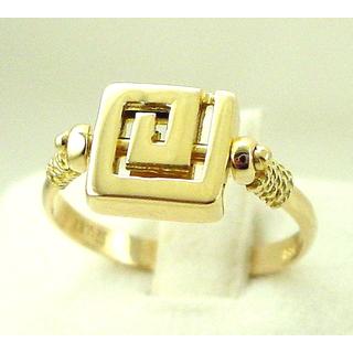 Χρυσό δαχτυλίδι Κ14 χωρίς πέτρες Γκρέκα ΔΑ 001491  Βάρος:3.42gr