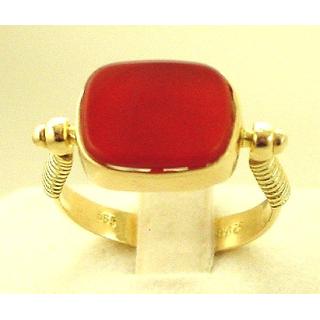Gold 14k ring Greek key with semi precious stones ΔΑ 001492κ  Weight:4.35gr