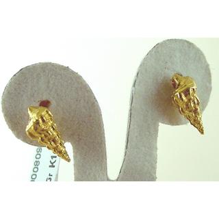 Χρυσά σκουλαρίκια Κ14 χωρίς πέτρες Χελώνες-Κοχύλια ΣΚ 000809  Βάρος:2.27gr