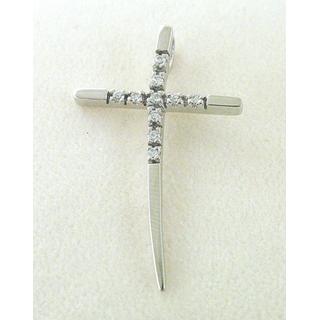 Gold 14k cross with Zircon  ΣΤ 000217 Weight:2.67gr