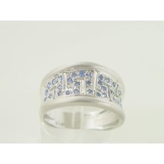 Gold 14k ring Greek key with Zircon Greka ΔΑ 001071-GREEN  Weight:4.9gr