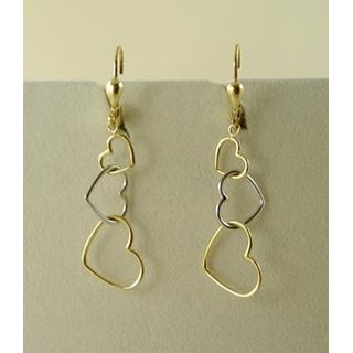 Gold 14k earrings Heart ΣΚ 000716  Weight:2.82gr