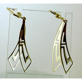 Gold 14k earrings Greek key ΣΚ 000824  Weight:2.83gr