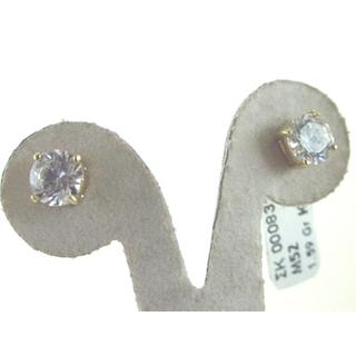 Gold 14k earrings with Zircon ΣΚ 000831K  Weight:1.62gr