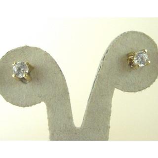Χρυσά σκουλαρίκια Κ14 με ζιργκόν Μοντέρνα-Διάφορα ΣΚ 000832  Βάρος:0.9gr