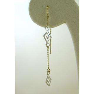 Gold 14k earrings Greek key ΣΚ 000835  Weight:1.46gr