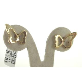 Gold 14k earrings Butterfly ΣΚ 000836  Weight:1.73gr