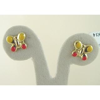 Gold 14k earrings Children ΣΚ 000842  Weight:0.98gr