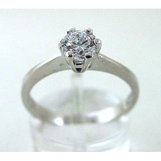 Gold 14k ring Solitaire with Zircon ΔΑ 001503  Weight:2.72gr