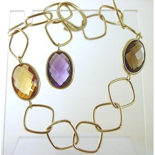 Gold 14k bracelet with semi precious stones ΒΡ 000727  Weight:12.3gr