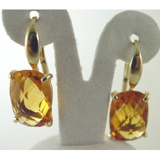 Χρυσά σκουλαρίκια Κ14 με ημιπολύτιμες πέτρες Μοντέρνα-Διάφορα ΣΚ 000850  Βάρος:5.86gr