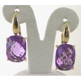 Gold 14k earrings with semi precious stones ΣΚ 000851  Weight:6gr