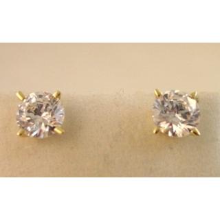 Gold 14k earrings with Zircon ΣΚ 000855  Weight:2.66gr