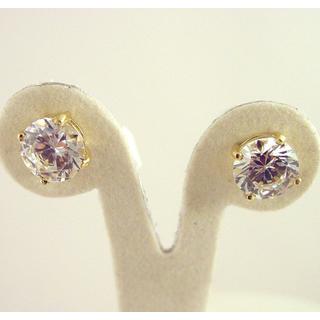 Gold 14k earrings with Zircon ΣΚ 000856  Weight:2.5gr