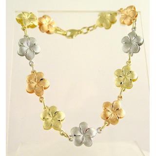 Gold 14k bracelet Flowers ΒΡ 000736  Weight:5.42gr