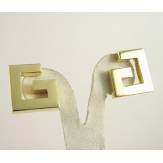 Gold 14k earrings Greek key ΣΚ 000863  Weight:5.06gr