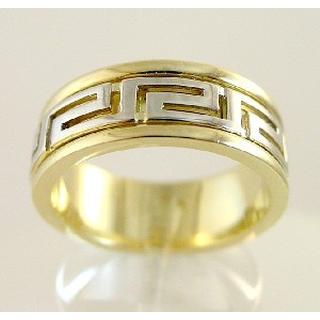 Χρυσό δαχτυλίδι Κ14 χωρίς πέτρες Γκρέκα ΔΑ 1542Ν56  Βάρος:8.84gr