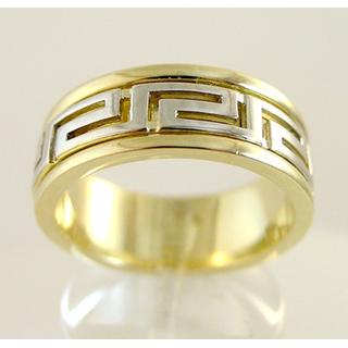 Χρυσό δαχτυλίδι Κ14 χωρίς πέτρες Γκρέκα ΔΑ 1542Ν58  Βάρος:9.01gr