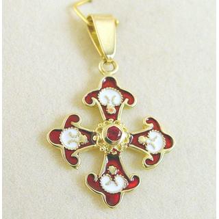 Gold 14k cross with Zircon  ΣΤ 000239 Weight:2.2gr