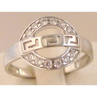 Gold 14k ring Greek key with Zircon ΔΑ 001545  Weight:2.79gr