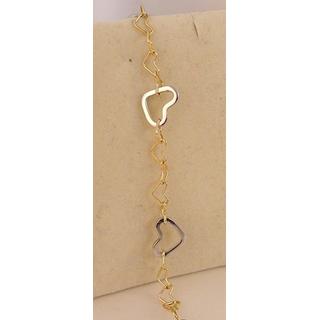 Gold 14k bracelet Heart ΒΡ 000770  Weight:3.72gr