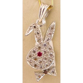 Gold 14k pendants with Zircon ΜΕ 000489Λ  Weight:2.67gr