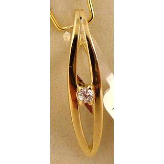 Gold 14k pendants with Zircon ΜΕ 000495  Weight:0.81gr