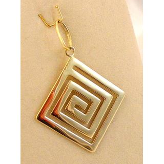 Gold 14k pendants Greek key ΜΕ 000498  Weight:5.13gr