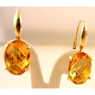 Χρυσά σκουλαρίκια Κ14 με ημιπολύτιμες πέτρες Μοντέρνα-Διάφορα ΣΚ 000910  Βάρος:5.46gr